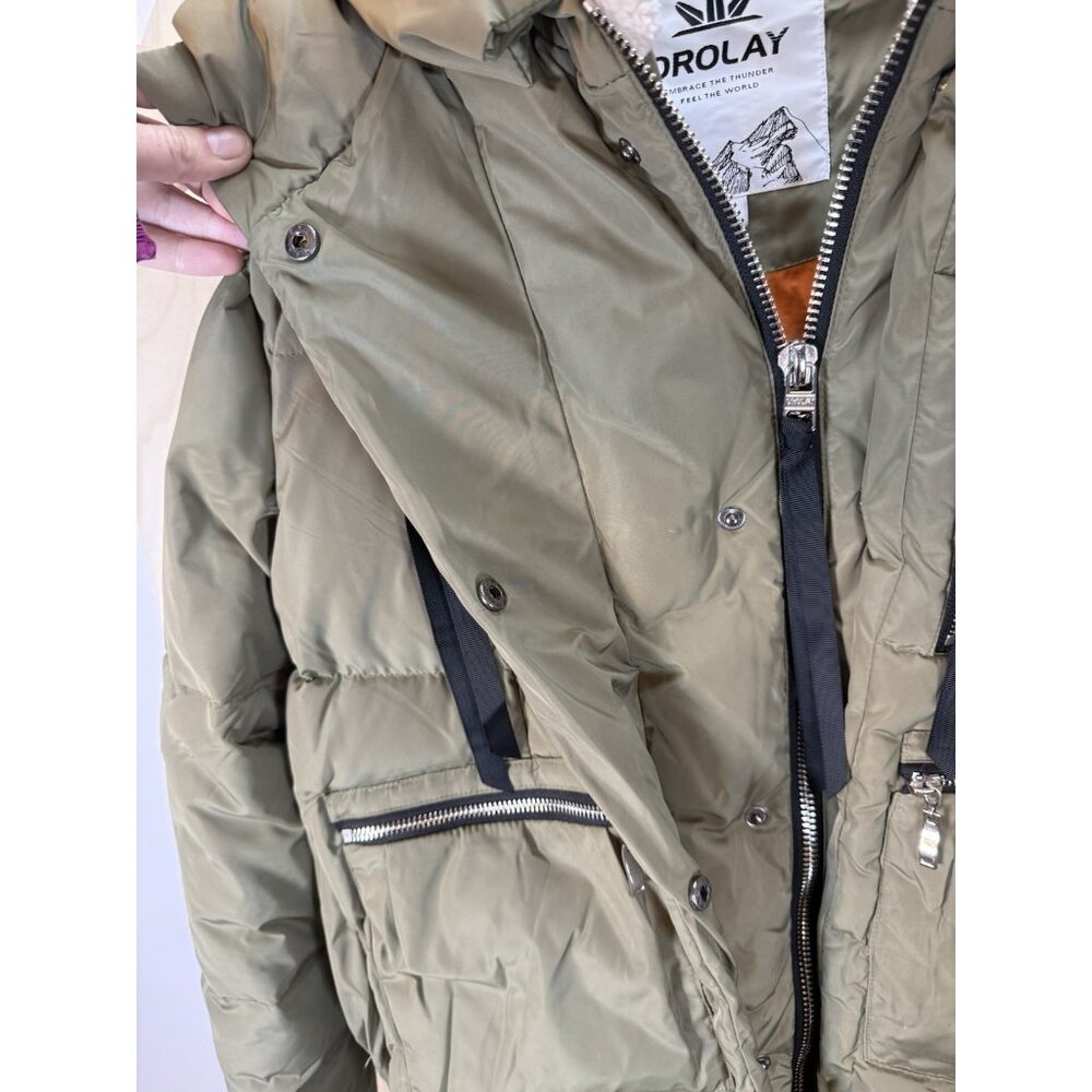 Orolay 092 Universe Thickened Duck Down Jacket Women's Small Green Waterproof - Picture 11 of 15
